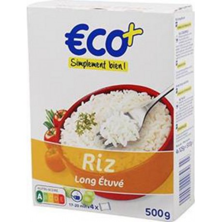 Riz long étuvé Eco+ Saché cuisson 4x125g