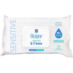 BIOLANE Lingettes à l'eau peaux sensibles 56 lingettes paquet 56