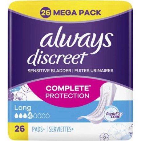 Always Serviettes discreet Long x26