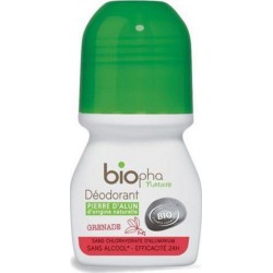 Biopha Nature Déodorant bille Pierre alun grenade bio 50ml