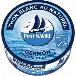 Petit Navire Thon Blanc Au Naturel Germon Finesse Et Saveur 160g (lot de 5)
