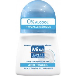 MIXA Expert Peau Sensible Déodorant Anti-Transpirant 48h Anti-Traces 50ml