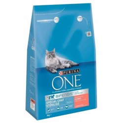 Purina One Croquettes Chat Stérilisé Saumon 3Kg