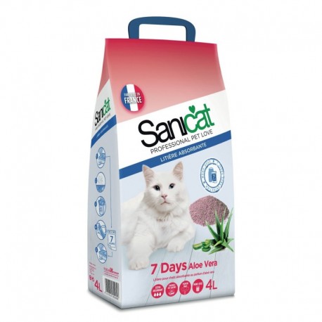 Sanicat Litière Absorbantes Minérale Pour Chats Aloé Vera 4L