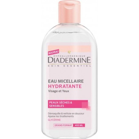 DIADERMINE Eau Micellaire Hydratante Visage et Yeux Peaux Sèches & Sensibles 400ml (lot de 3)