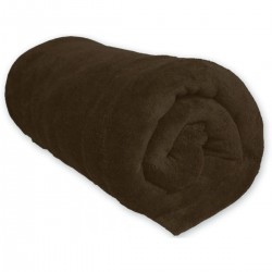 Terre De Nuit Couverture Polaire 100% Polyester Chocolat 240x220 - Terre de Nuit