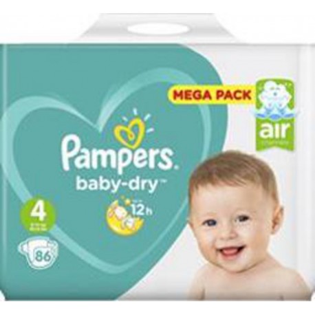PAMPERS BABY DRY MEGA T4 9-14Kg x86
