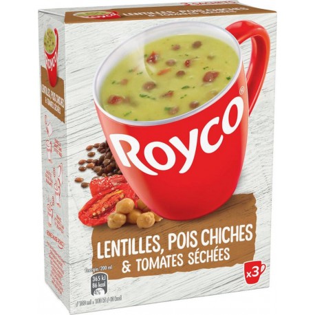 ROYCO Soupe instantanée lentilles, pois chiches, lentilles et tomates séchées 66,9g