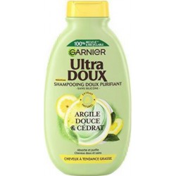 GARNIER Shampooing Ultra Doux Argile Douce et Cédrat 300ml (lot de 4)