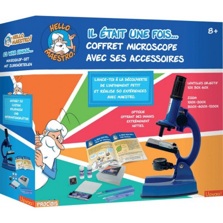 UPYAA COFFRET MICROSCOPE 50 EXPERIENCES AVEC HELLO MAESTRO
