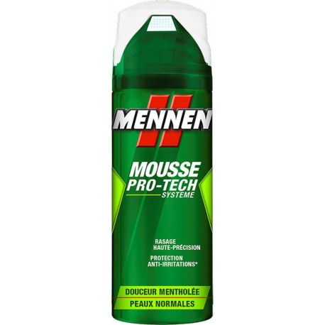 Mennen Mousse Pro-Tech Systeme Douceur Mentholée Peaux Normales 250ml (lot de 4)