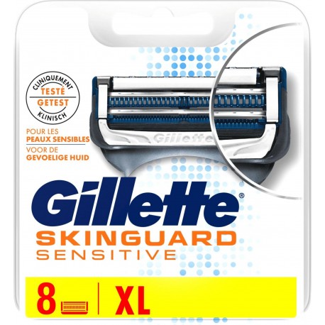 GILLETTE Skinguard Sensitive recharge lames de rasoir 8 recharges boîte 8 lames