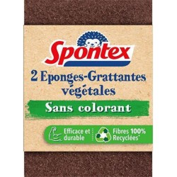 SPONTEX EPONGES GRATTANTES SANS COLORANT X2