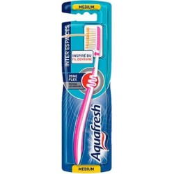 Aquafresh Brosse à dents 3 Médium flex inter espaces brosse à dents
