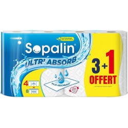 Sopalin Essuie-tout Ultr'Absorb Blanc x4
