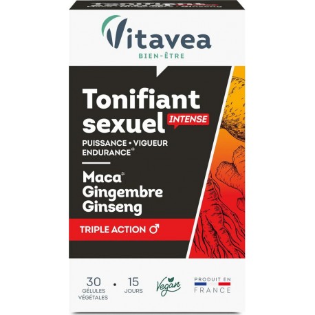 VITAVEA BIEN ETRE PLANTE SEULE GINGEMBRE & MACA TONIFIANT SEXUEL POT PLASTIQUE DANS BOITE CARTON COMPRIME ADULTE NON ECOLOGIQUE