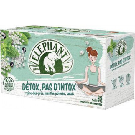 Elephant Tisane Détox reine des prés menthe p. cassis x25 40g