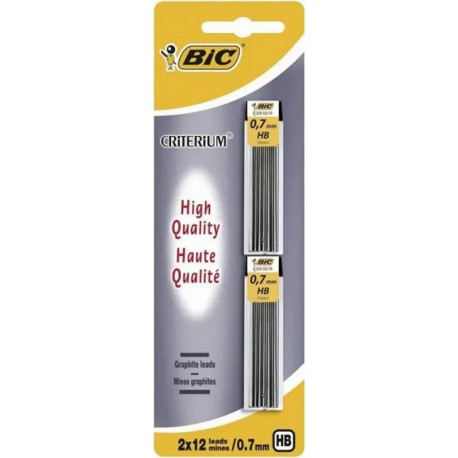 BIC 2 ETUIS MINES 0.7mm HB