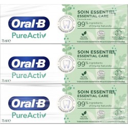 Oral-B Dentifrice Pure activ soin essentiel 3x75ml 225ml