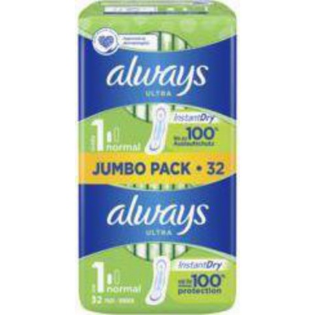 Always Serviettes normal 32 pièces