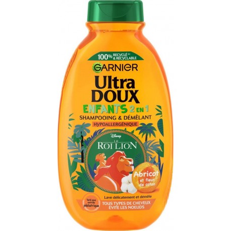 GARNIER ULTRA DOUX Shampoing & Démêlant Disney Roi Lion Enfant Abricot 300ml