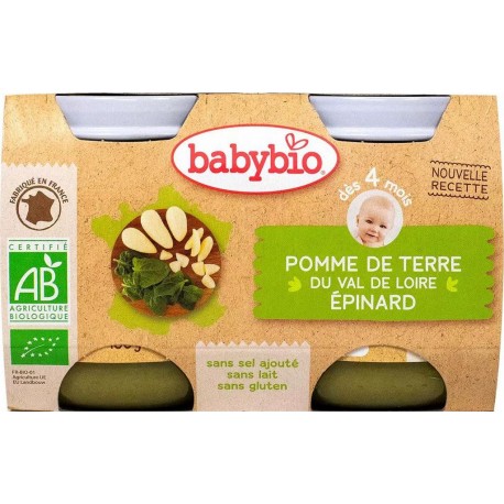 BABYBIO PETITS POTS PDT EPINARDS BIO 2x130g 260g