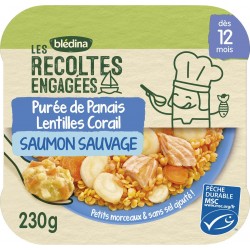 BLEDINA Purée de Panais Lentilles Corail SAUMON SAUVAGE 230g