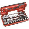 Facom Coffret compact cliquet douille Standard 1/2 Detection BOX - 6 pans Facom SL.DBOX1PB