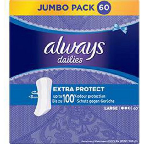 Always EXTRA EXTRA PROTECT LARGE paquet 60 protège-slips