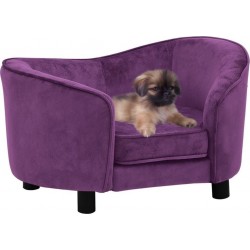 Vidaxl Canapé Pour Chien Bordeaux 69x49x40 Cm Peluche
