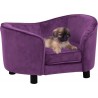Vidaxl Canapé Pour Chien Bordeaux 69x49x40 Cm Peluche