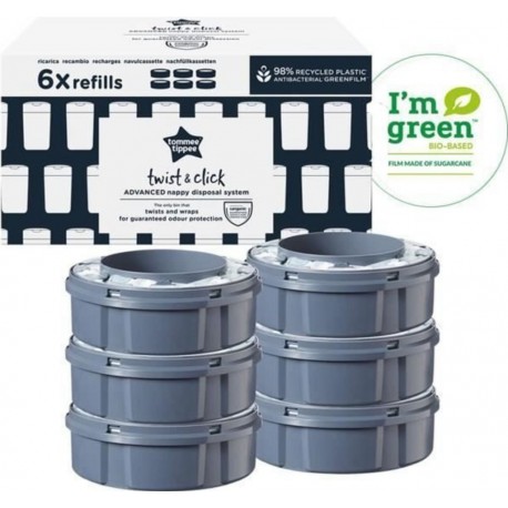 Tommee Tippee Recharges Poubelle A Couches Twist & Click Avec Greenfilm