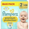 PAMPERS Couches Bébé Premium Protection 4 8Kg Taille 2 pack de 108 couches