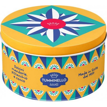 Tumminello Boîte Finzia Avec Biscuits Assortis Ricci Aux Amandes, Ricci À La Pistache Et Praline Aux Noix De Coco 120g