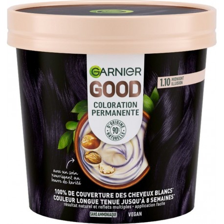 GARNIER GOOD Coloration cheveux 1.10 Illusion Minuit la boîte