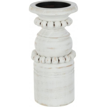 Bougeoir Déco En Pin pila 20cm Blanc