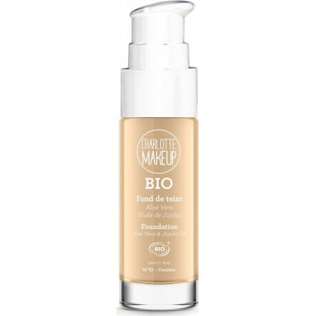 CHARLOTTE MAKEUP BIO Fond De Teint Couvrance Idéale Fini Naturel Ivoire N°3 Aloé Vera & Huile De Jojoba 30ml