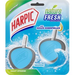 Harpic Bloc Cuvette Galet Hygiène Marine (lot de 4 soit 8 galets)