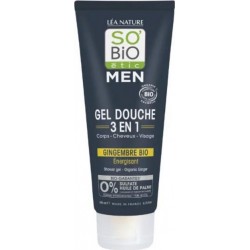 SO'BIO ETIC MEN SHAMPOOING DOUCHE & VISAGE GEL ENERGISANT GINGEMBRE BIO 200ml