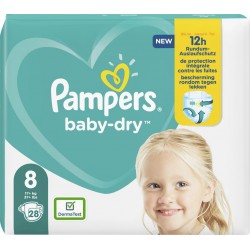 Pampers Baby-Dry Couches-culotte taille 8 pour 17Kg+ 28 Couches