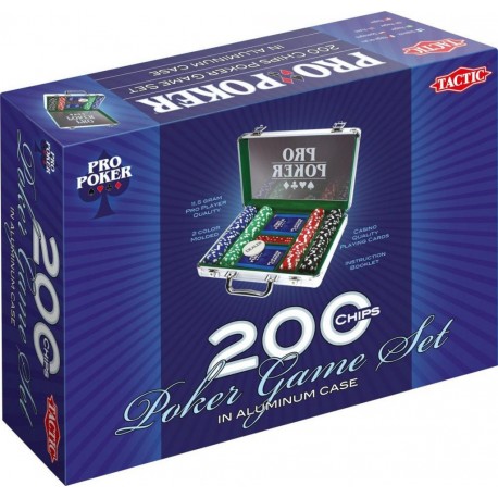 TACTIC Malette pro poker coffret complet 200 jetons 2 jeux de cartes