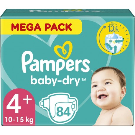 PAMPERS BABY DRY MEGA T4+ 10-15Kg x84