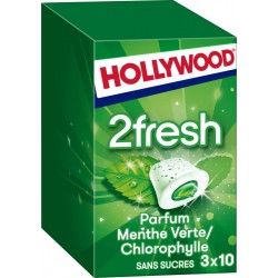 HOLLYWOOD Chewing gum fresh spearmint les 3 boîtes de 22g