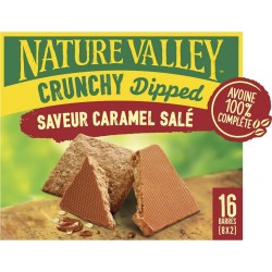 NATURE VALLEY Barre de céréales crunchy au caramel salé 8 barres
