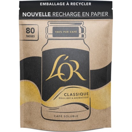 L'OR Café Soluble Soluble Classique Equilibré et Aromatique 150g