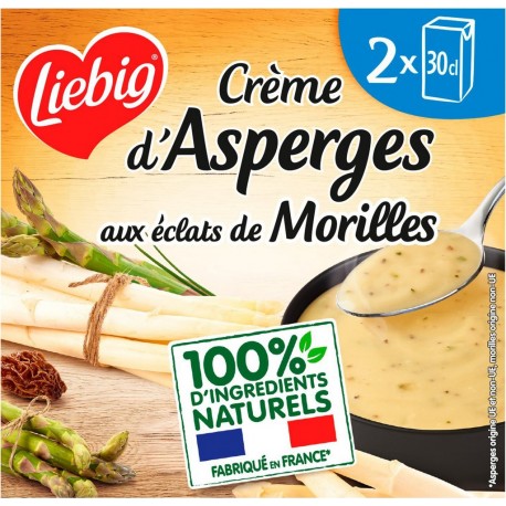 LIEBIG Crème d'asperges aux éclats de morilles les 2 briques de 30cl