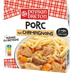 PAYSAN BRETON Plat Cuisiné Porc aux Champignons Micro-ondable 300g