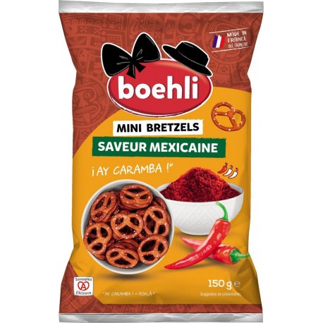 BOEHLI Mini Bretzels Saveur Mexicaine 150g