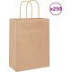 Vidaxl Sacs En Papier 250 Pcs Avec Poignées Marron 21x11x28 Cm