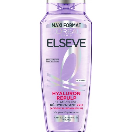 L'OREAL PARIS Shampooing Hyaluron Repulp Ré-Hydratant 72h Elseve 400ml